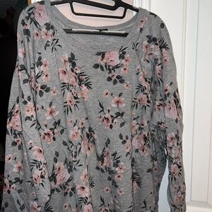 Torrid Gray Floral Sweatshirt